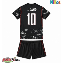 Camiseta Canadá Jonathan David #10 Visitante Equipación para niños Mundial 2026 manga corta (+ pantalones cortos)